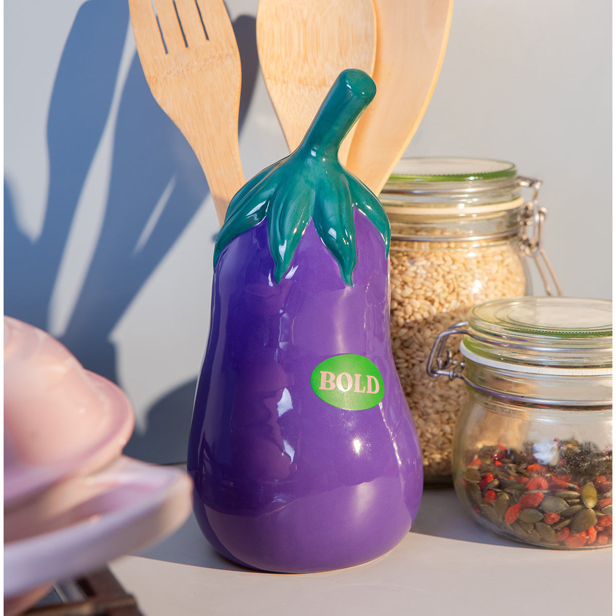 Doiy: Eggplant Utensil Pot