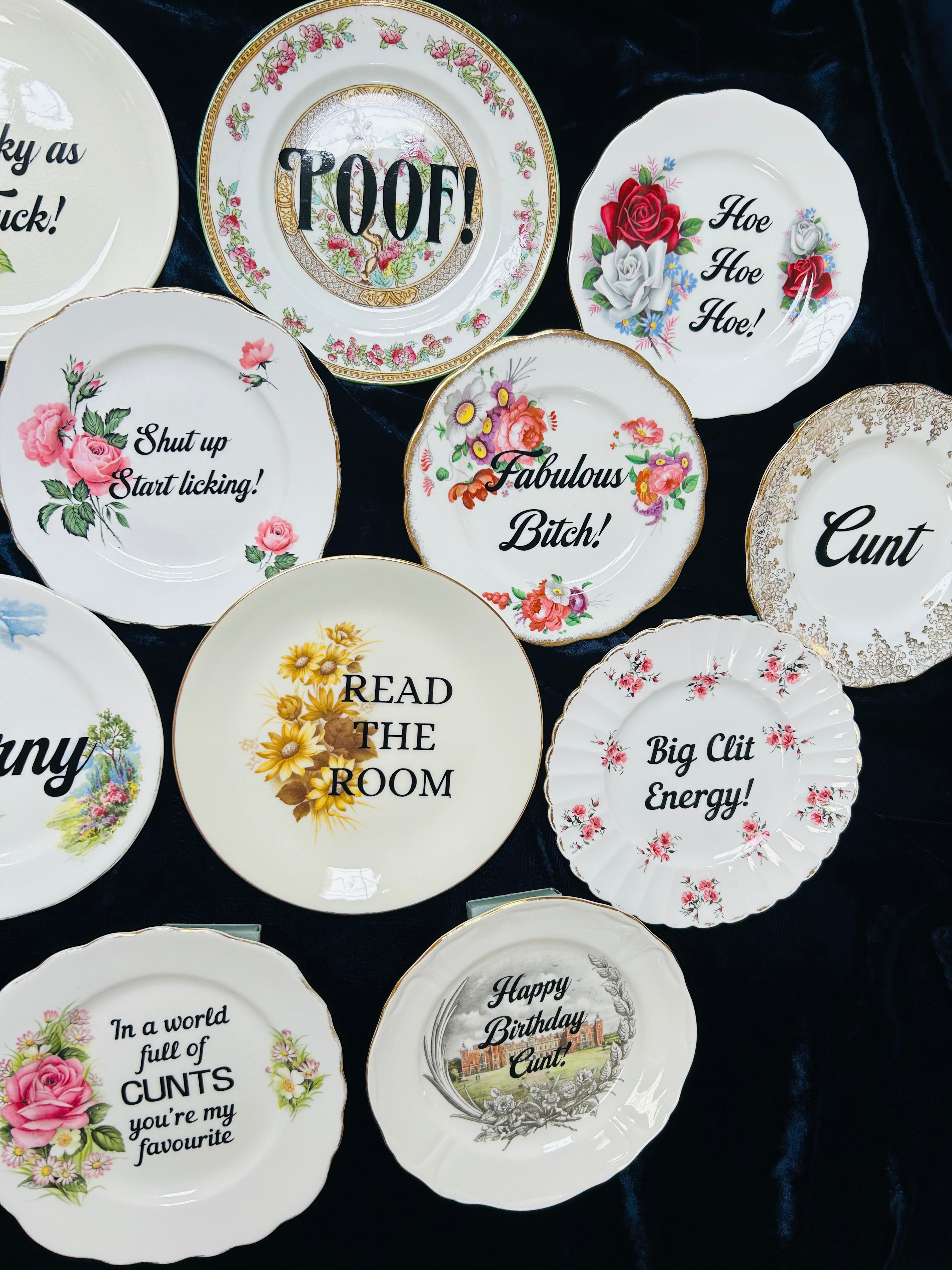 Vintage Ceramic Plate with Naughty Words