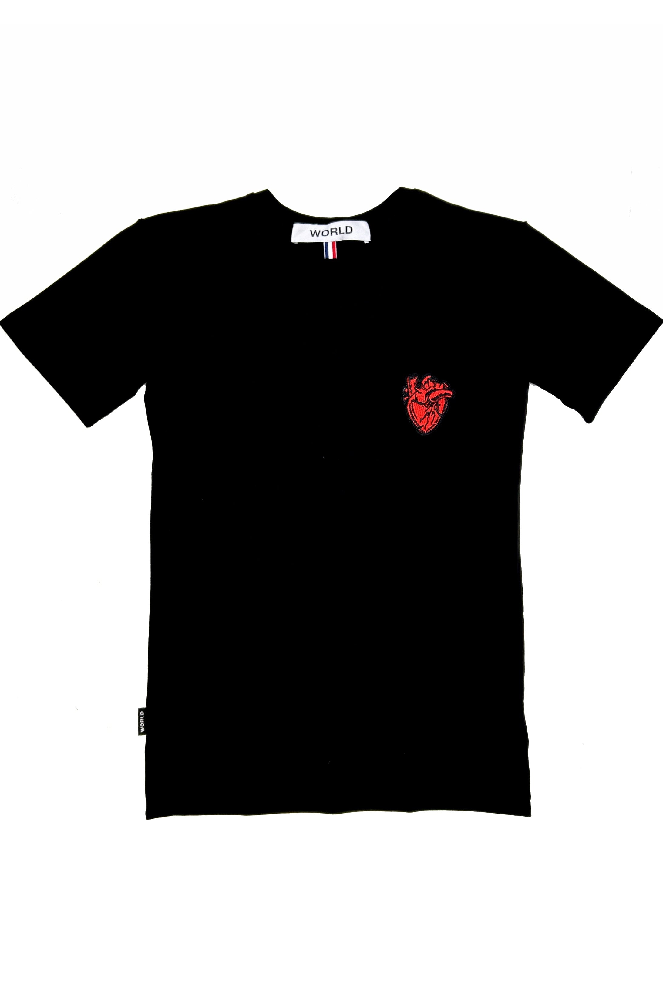 WORLD 5065 Galaxy T-Shirt Black w/ Red Heart (UNISEX)