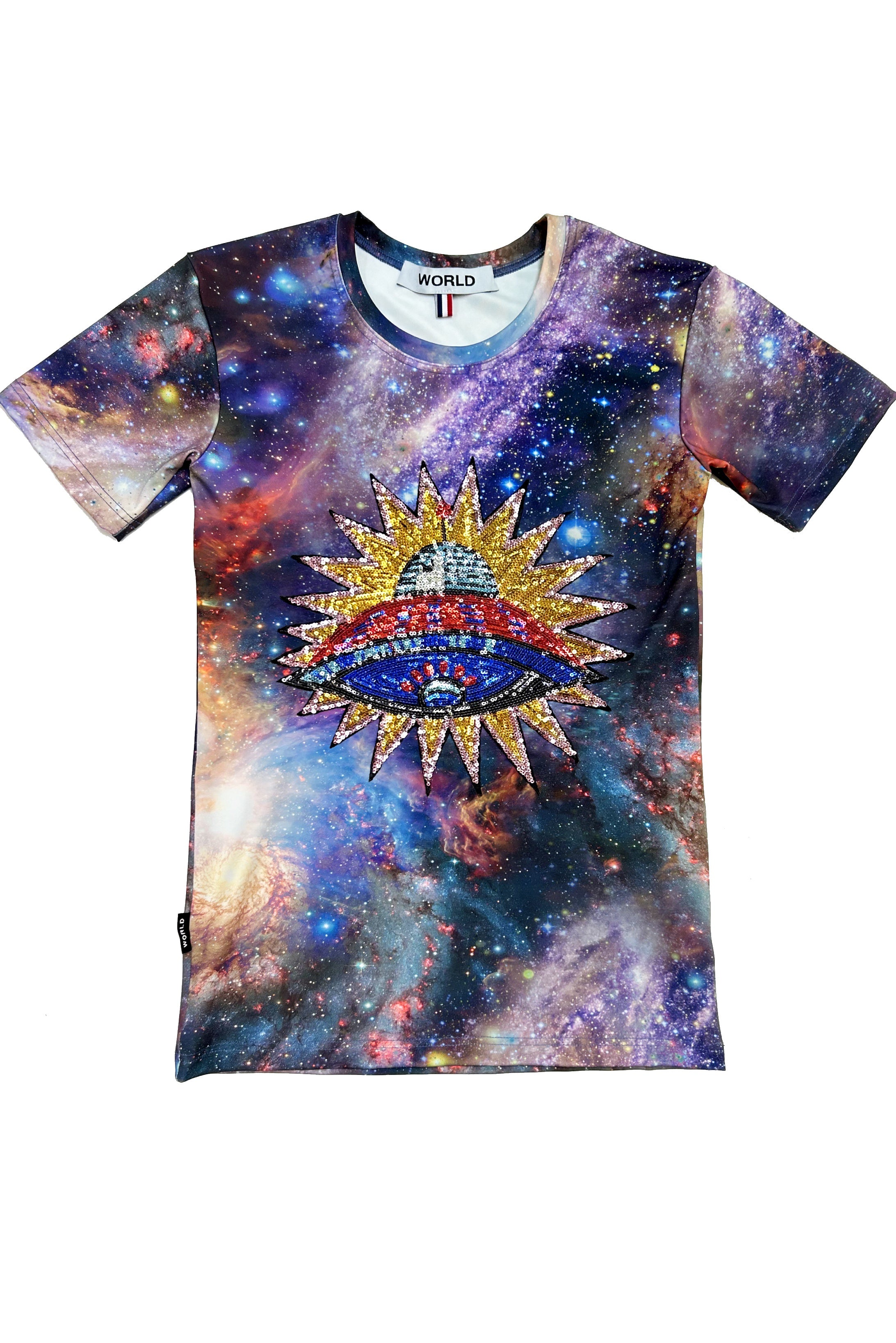 WORLD 5065 Galaxy T-Shirt Deep Dark w/ UFO (UNISEX)