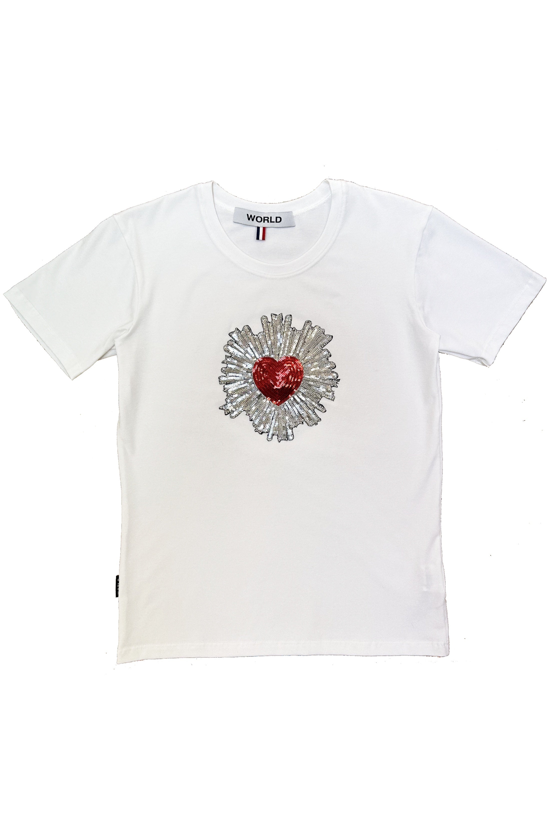 WORLD 5065 Galaxy T-Shirt White w/ Heart Burst (UNISEX)