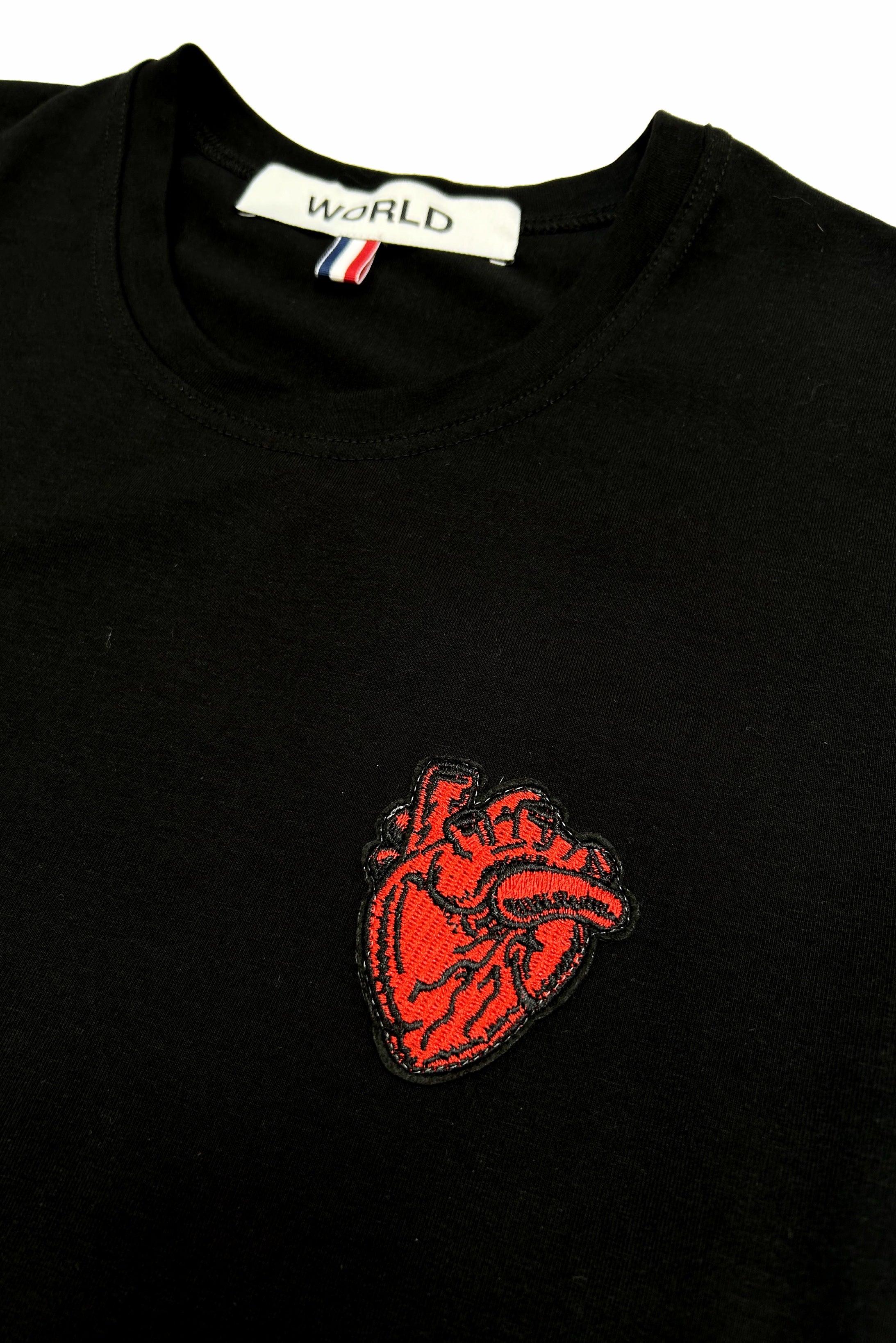 WORLD 5065 Galaxy T-Shirt Black w/ Red Heart (UNISEX)