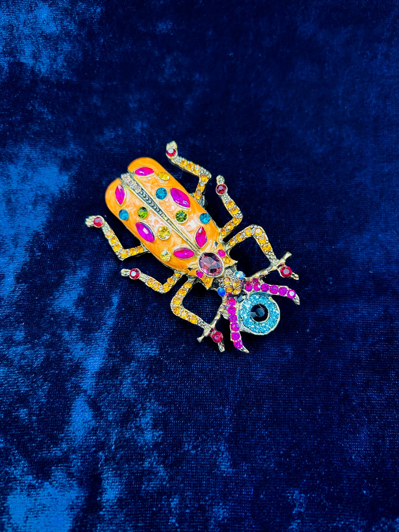 Diamanté Costume Lapel Brooch - Big Pretty Bug