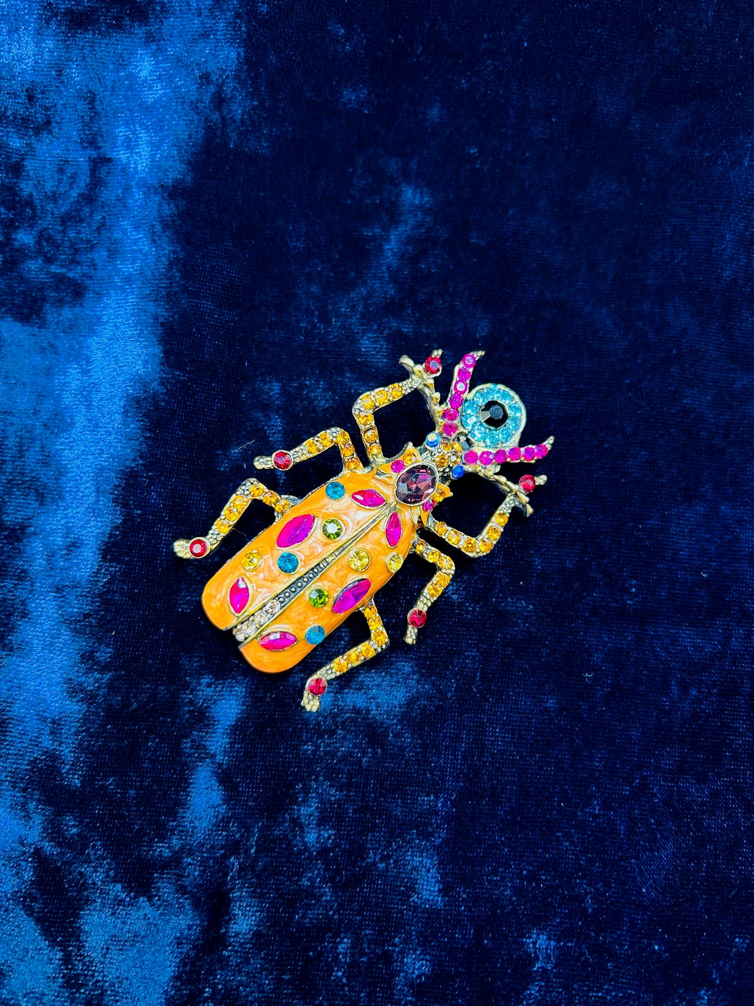 Diamanté Costume Lapel Brooch - Big Pretty Bug