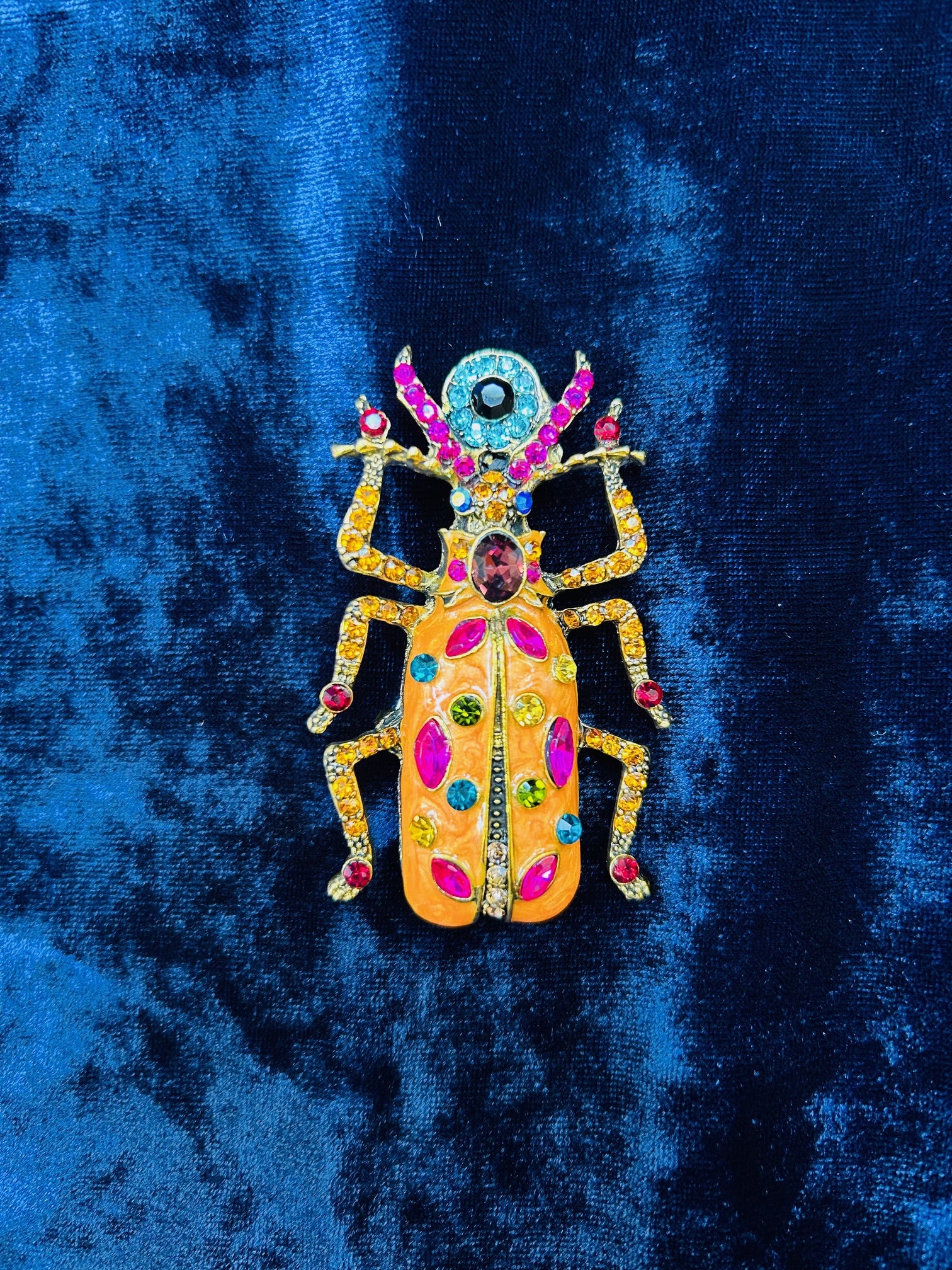 Diamanté Costume Lapel Brooch - Big Pretty Bug