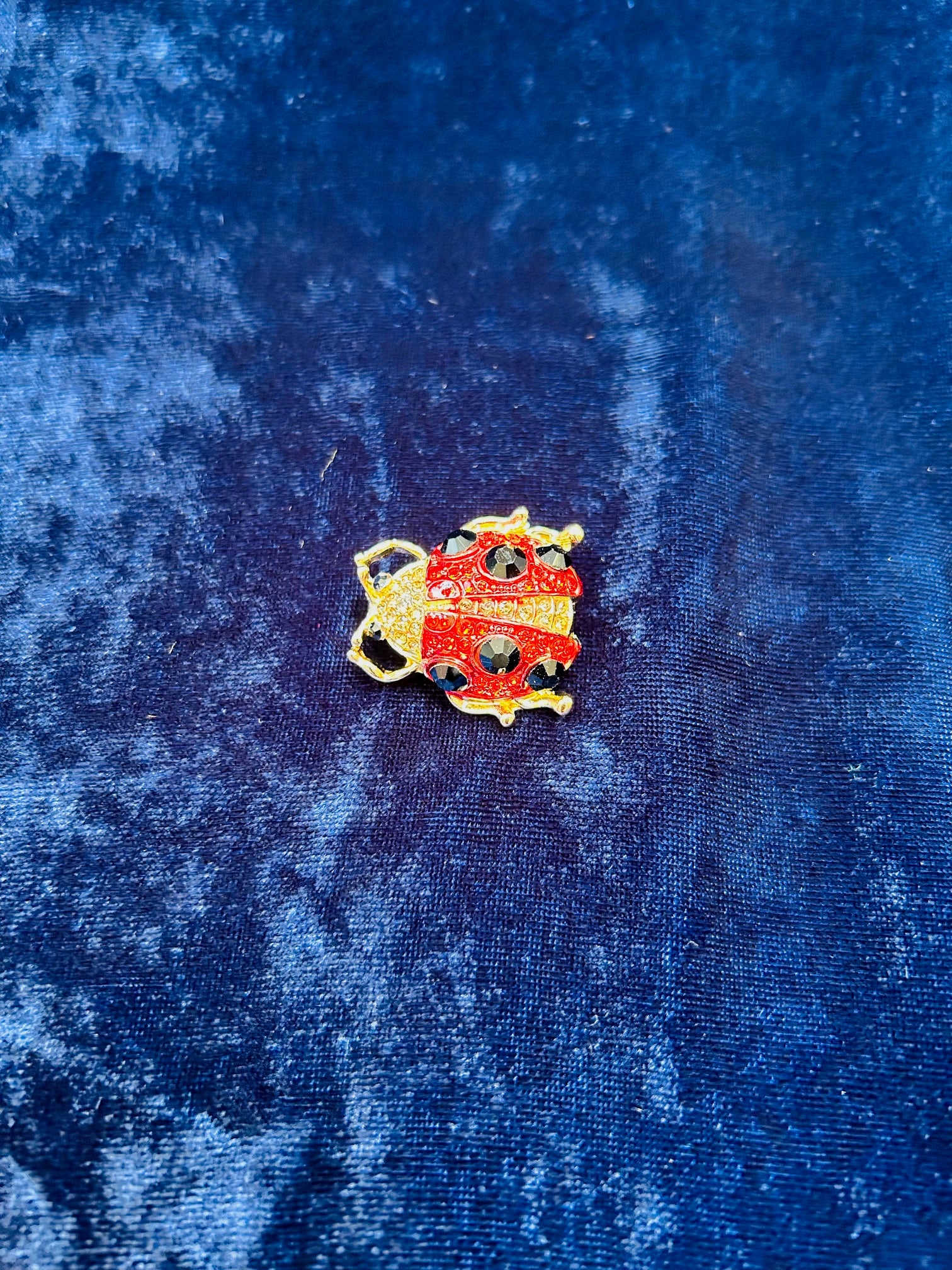 Diamanté Costume Lapel Brooch - Ladybug