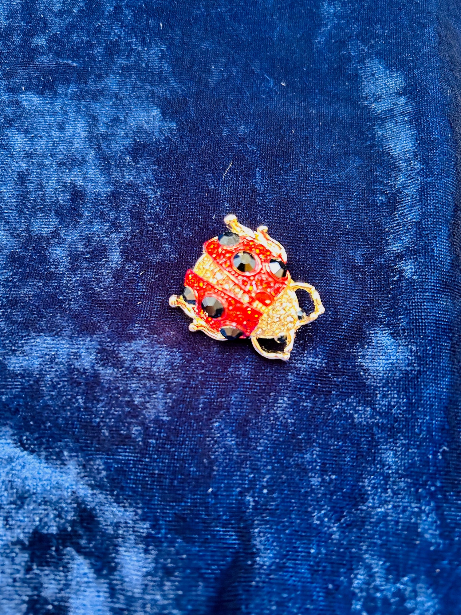 Diamanté Costume Lapel Brooch - Ladybug