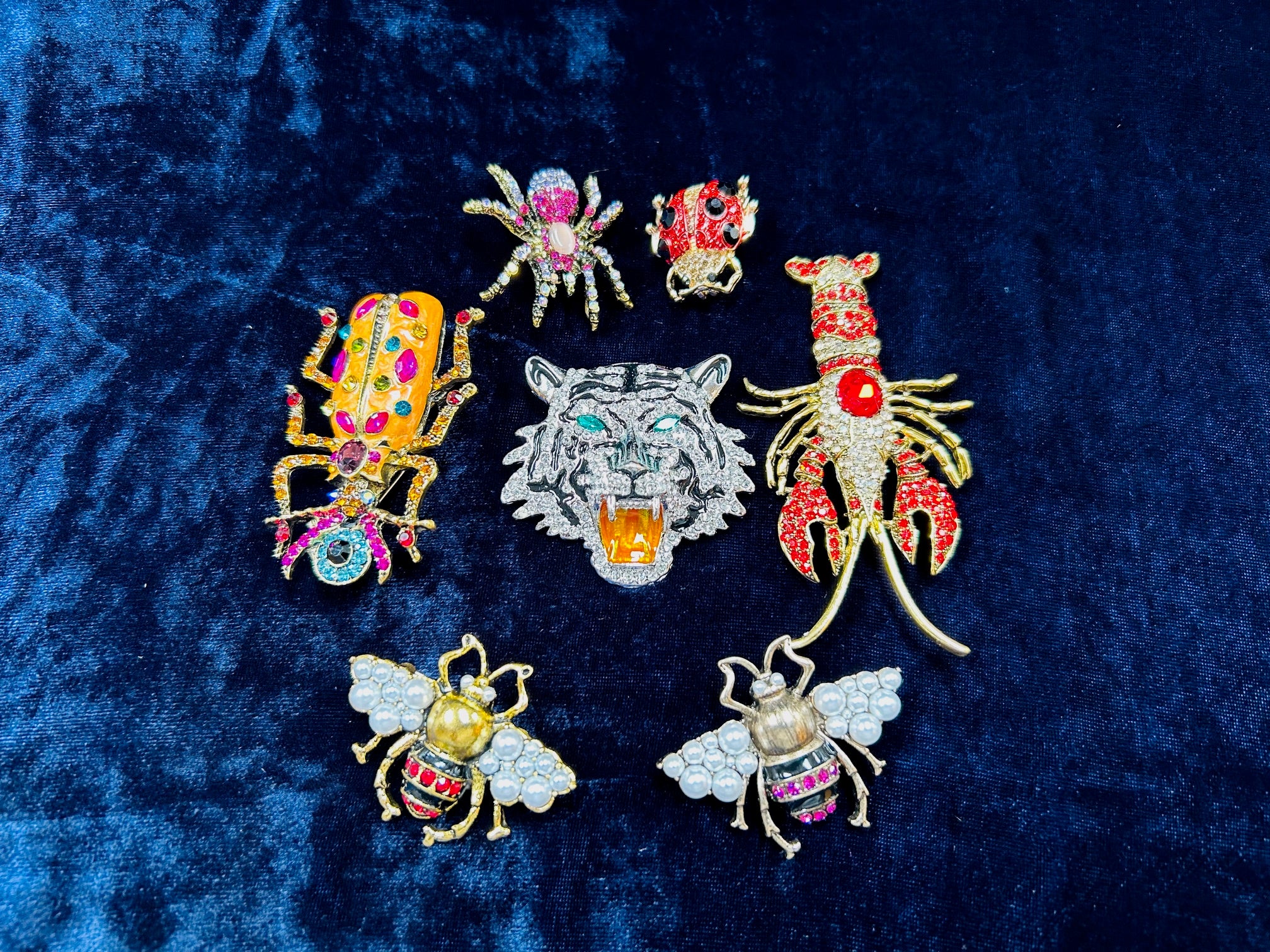 Diamanté Costume Lapel Brooch - Big Pretty Bug