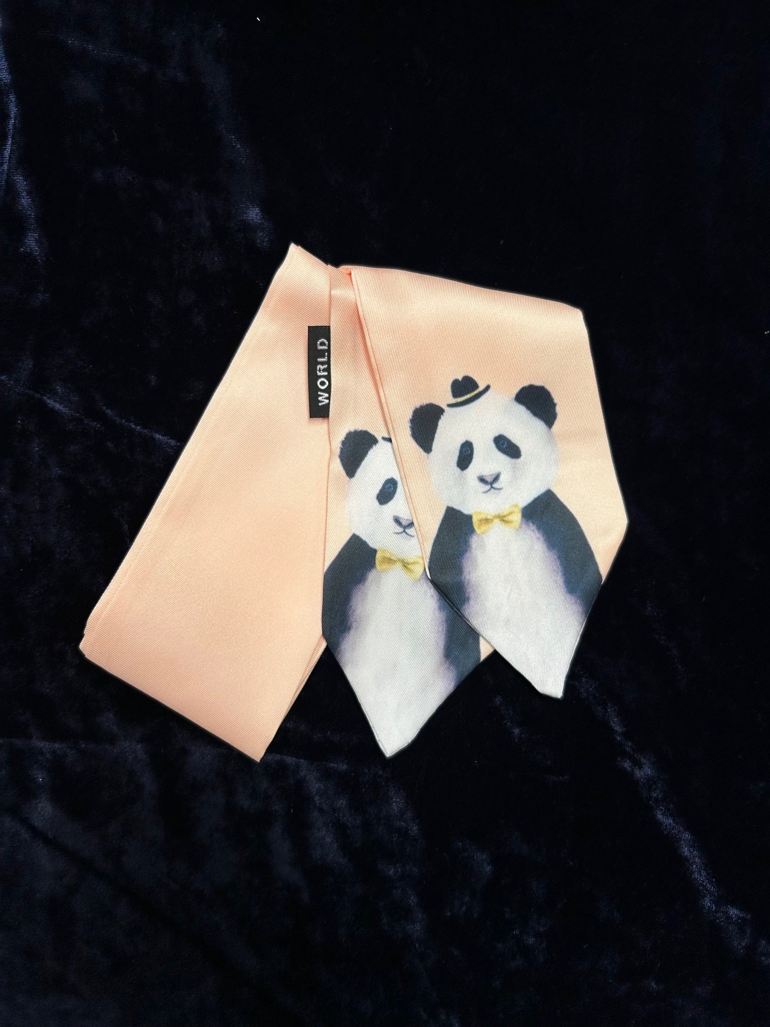 WORLD Satin Twilly Character Neck Scarf - Panda