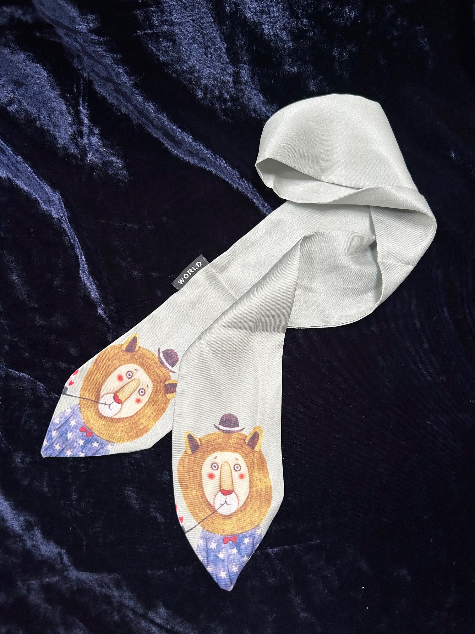 WORLD Satin Twilly Character Neck Scarf - Lion