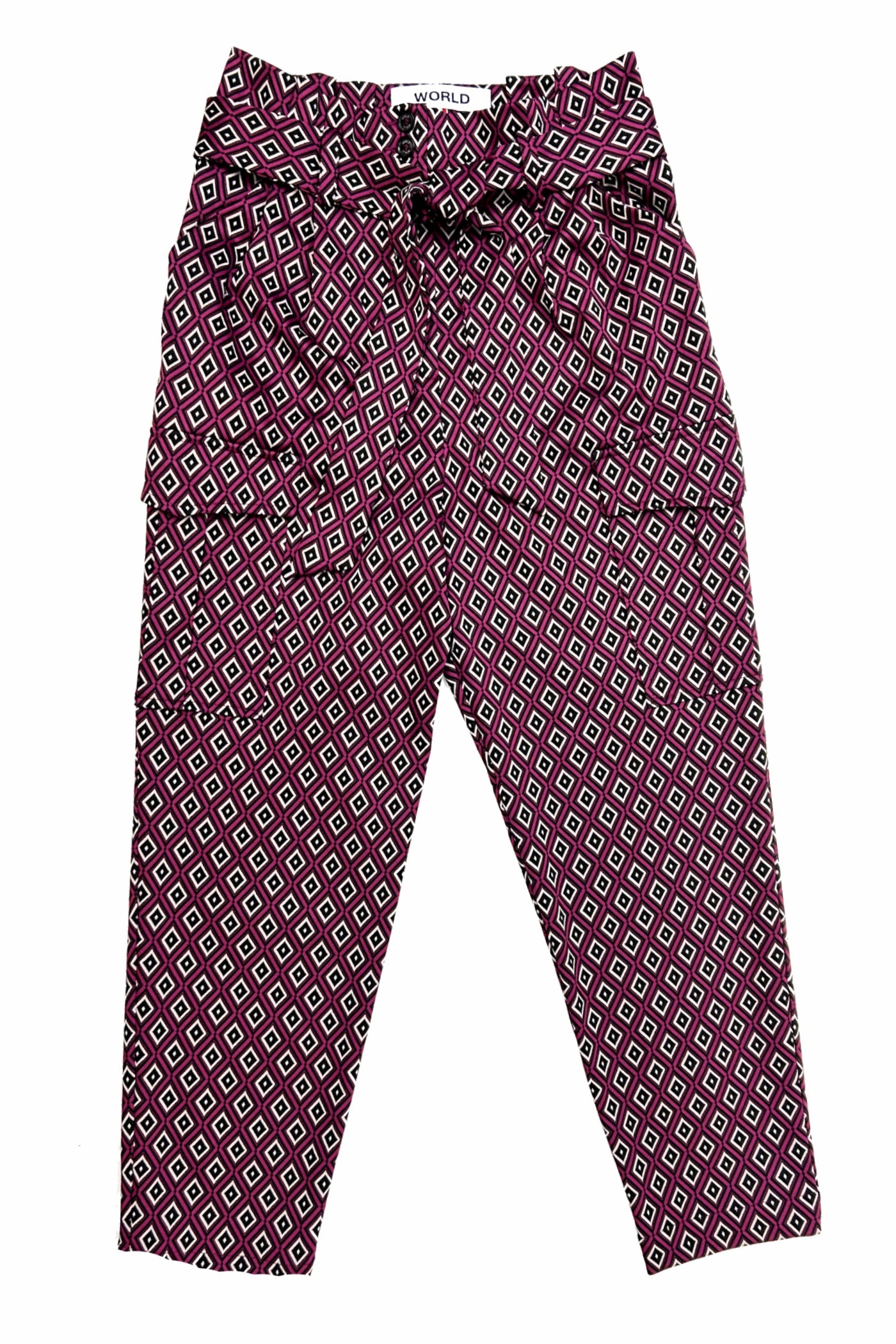 WORLD 5577K Mine Cut Trouser Cerise Diamond