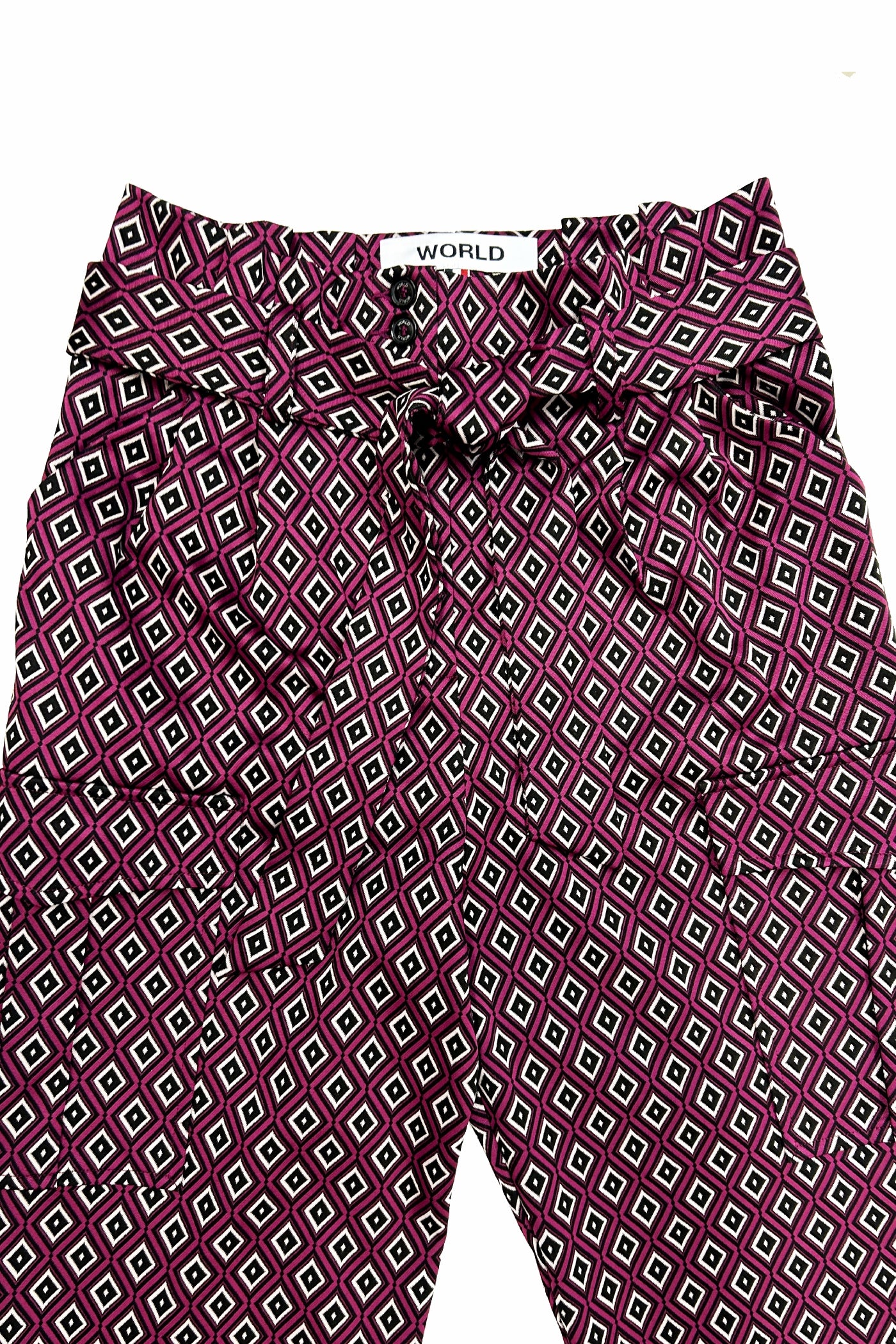 WORLD 5577K Mine Cut Trouser Cerise Diamond