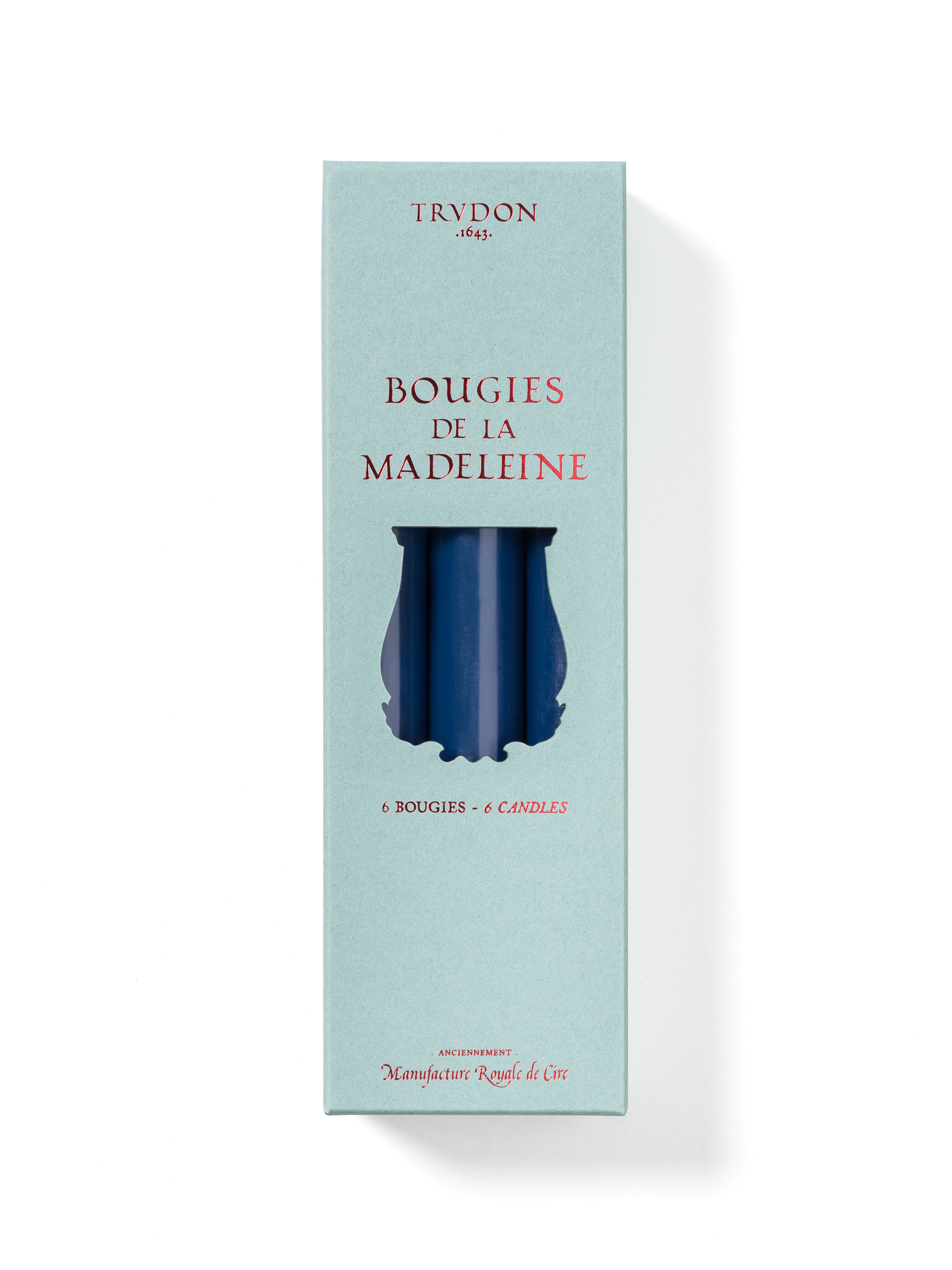 CIRE TRUDON Box of 6 Madeleine Taper Candles: Navy