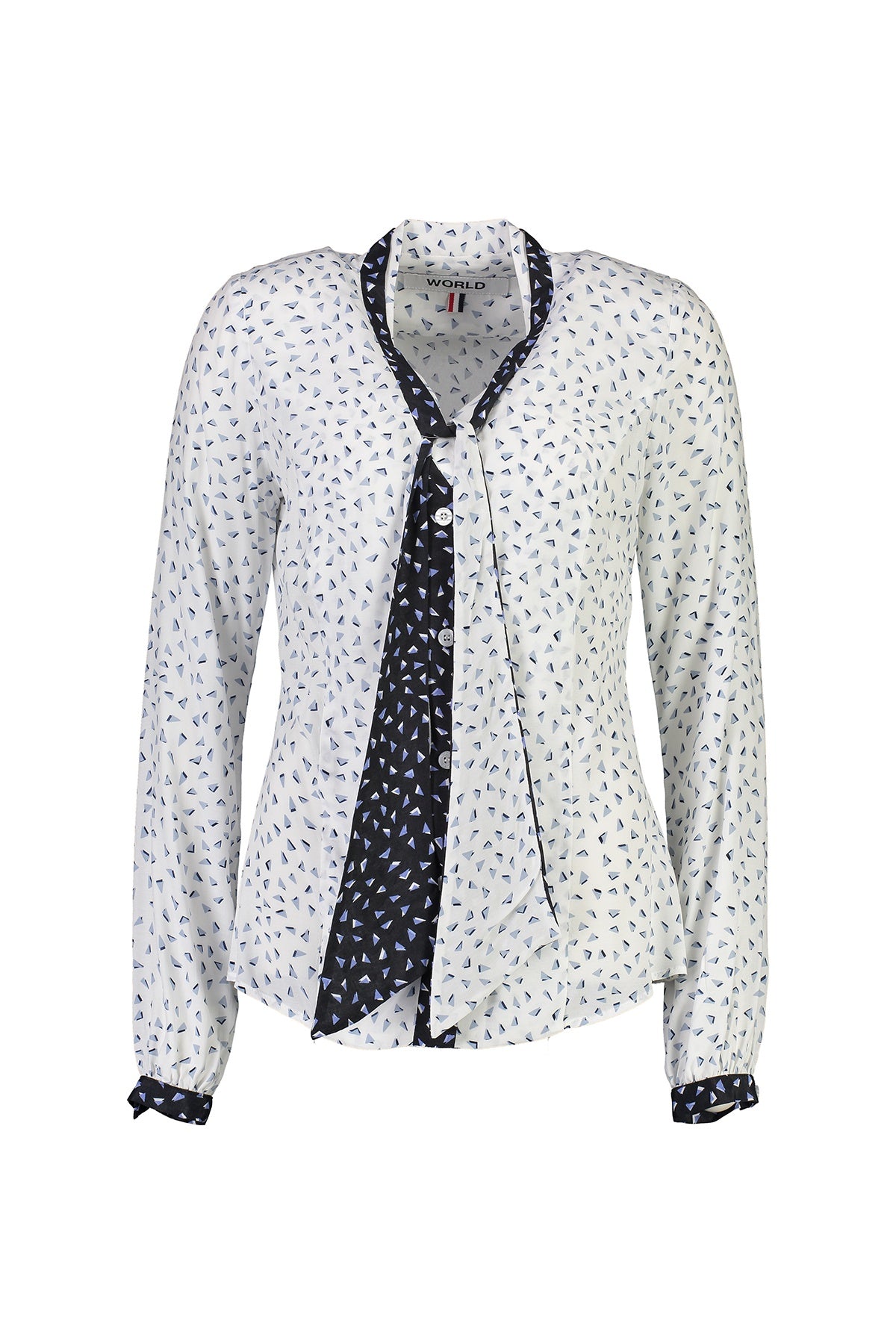 WORLD 4510 Fallacious Blouse White Black Print