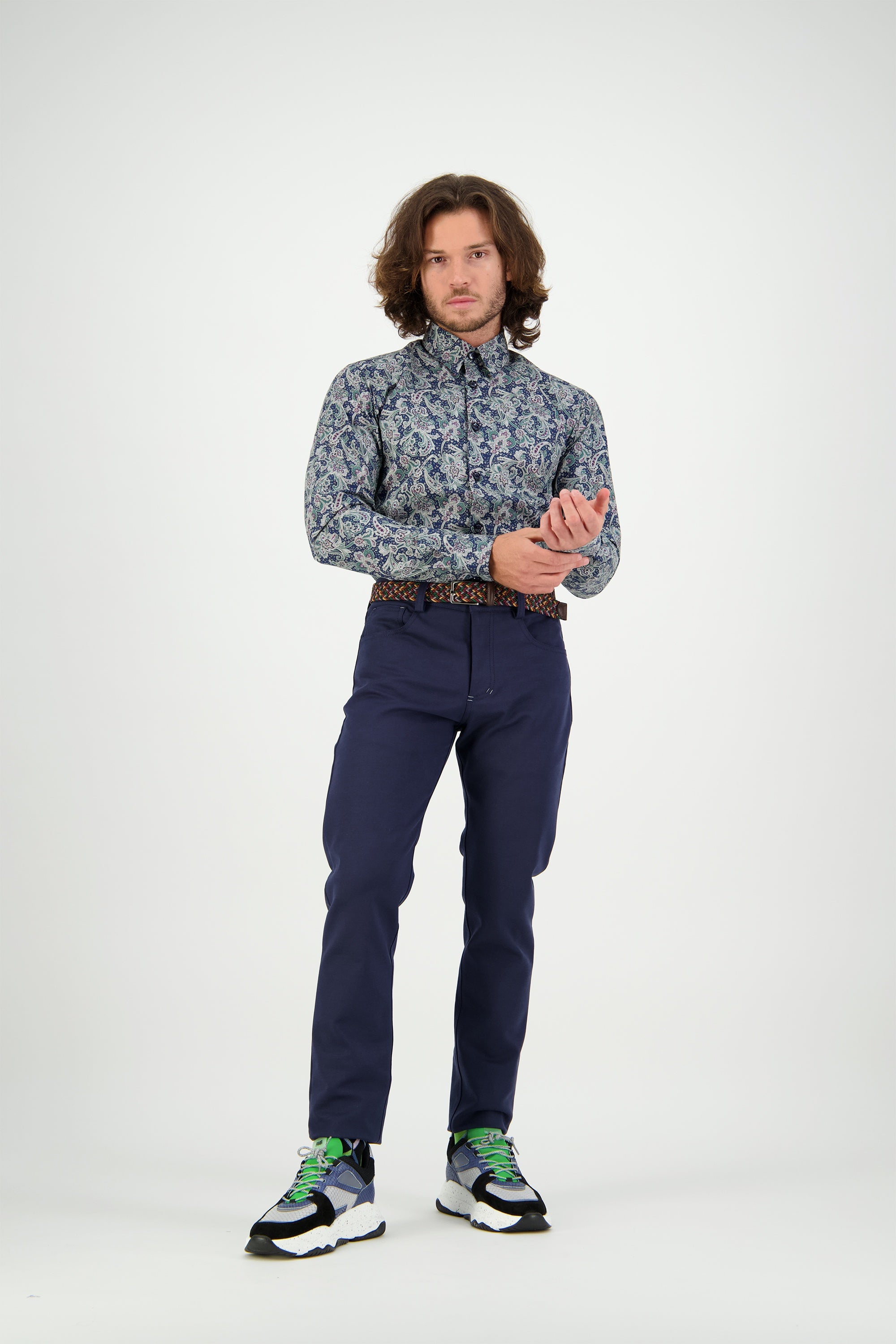 WORLDman 4721 Thurgood Shirt Navy Paisley