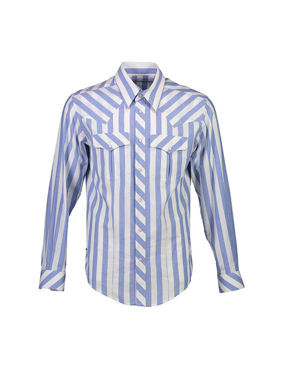 WORLDman 4202 Garibaldi Cowboy Shirt Blue Stripe