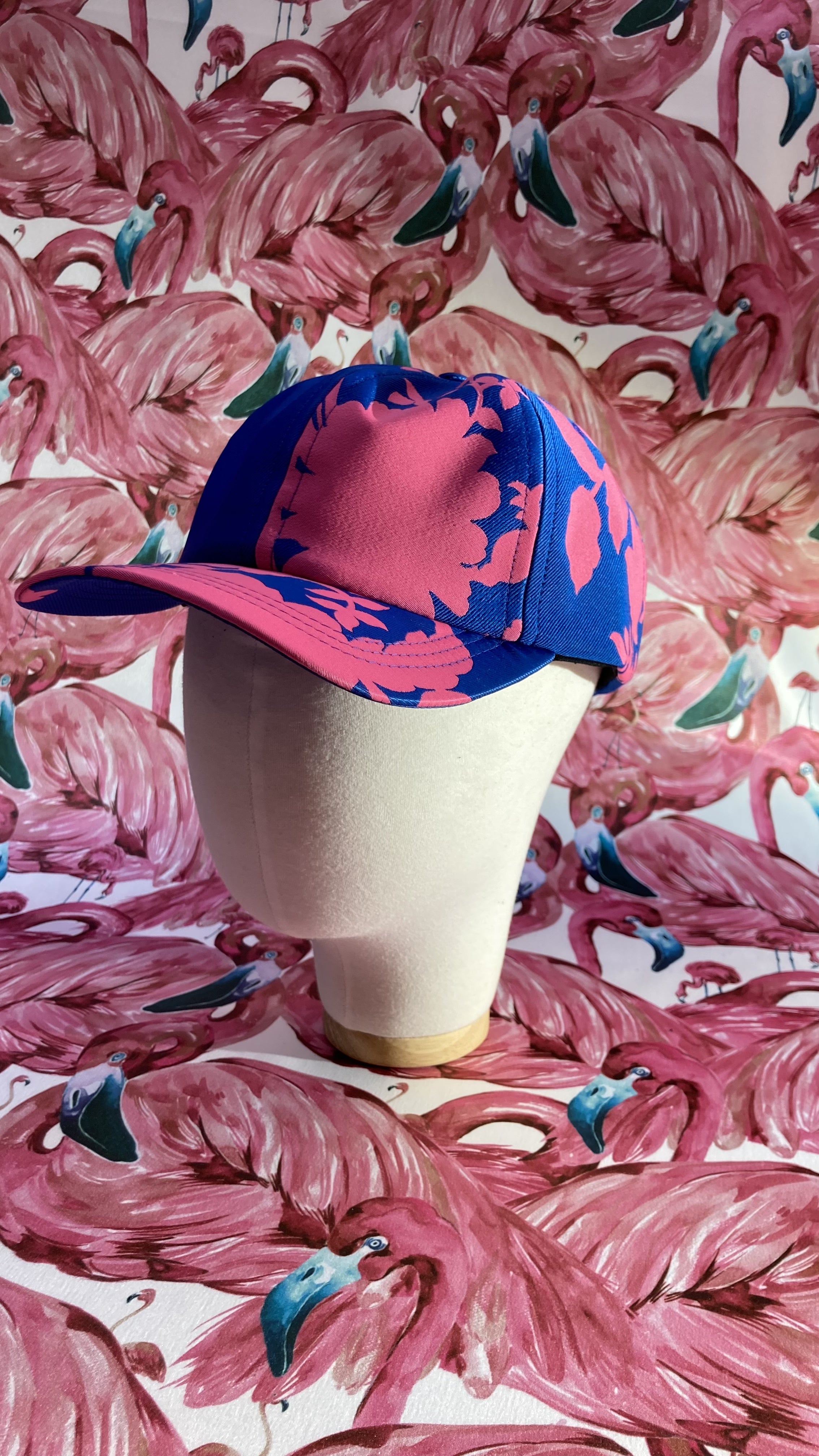 WORLD Baseball Cap 2024 Blue & Pink Floral Twill Silk