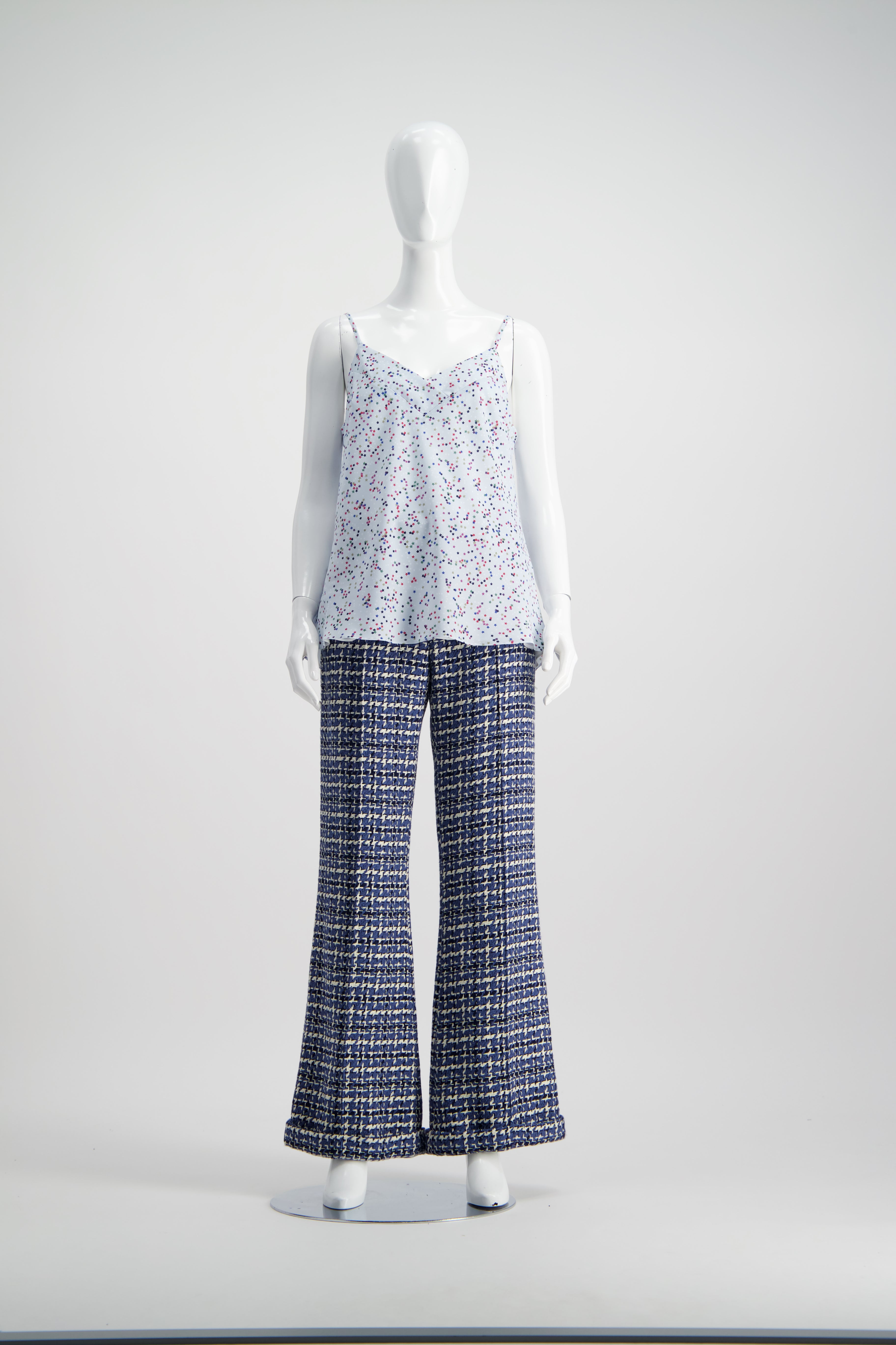 WORLD 4520 Make it Right Trouser Blue Houndstooth