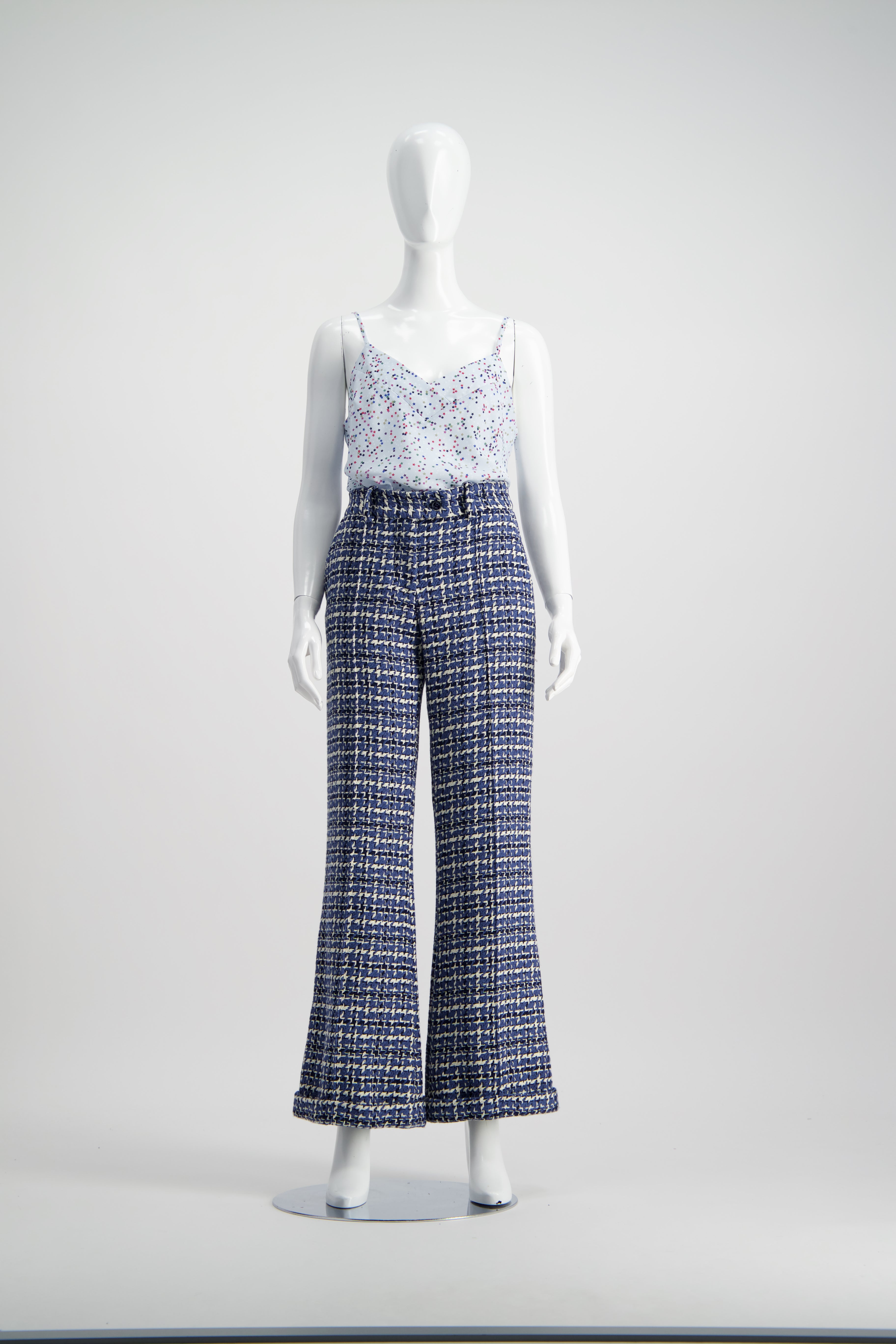 WORLD 4520 Make it Right Trouser Blue Houndstooth