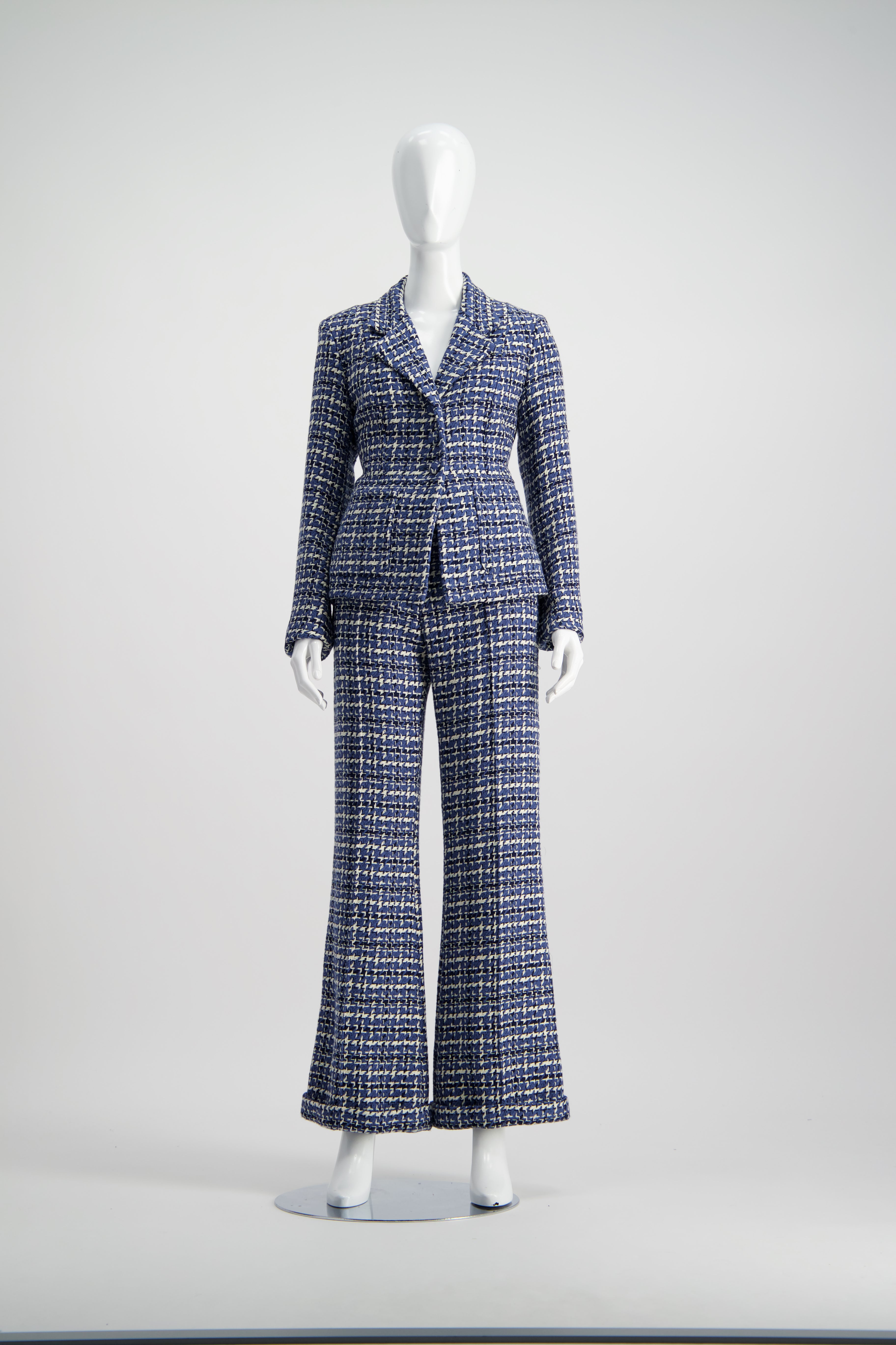 WORLD 4520 Make it Right Trouser Blue Houndstooth