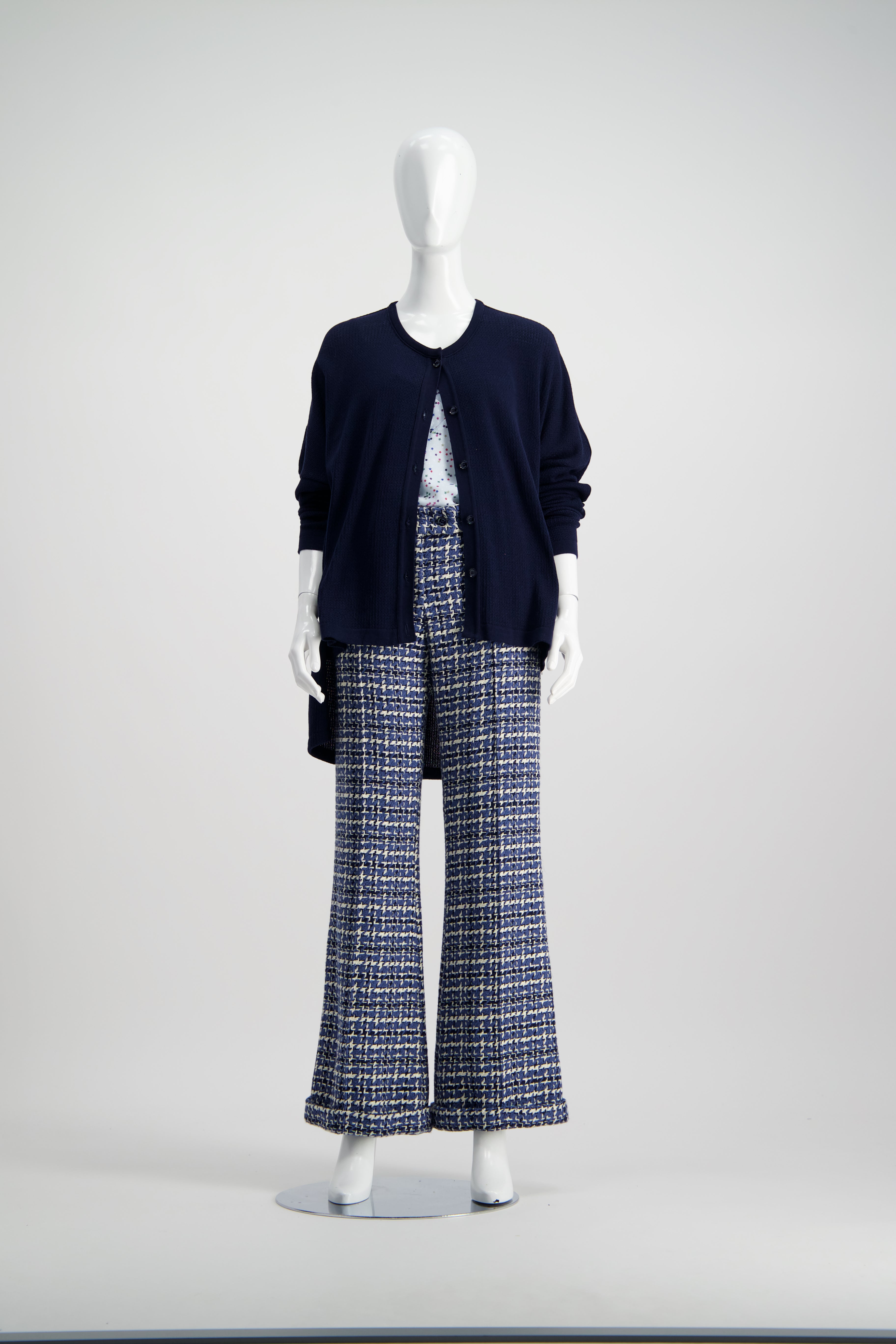 WORLD 4520 Make it Right Trouser Blue Houndstooth