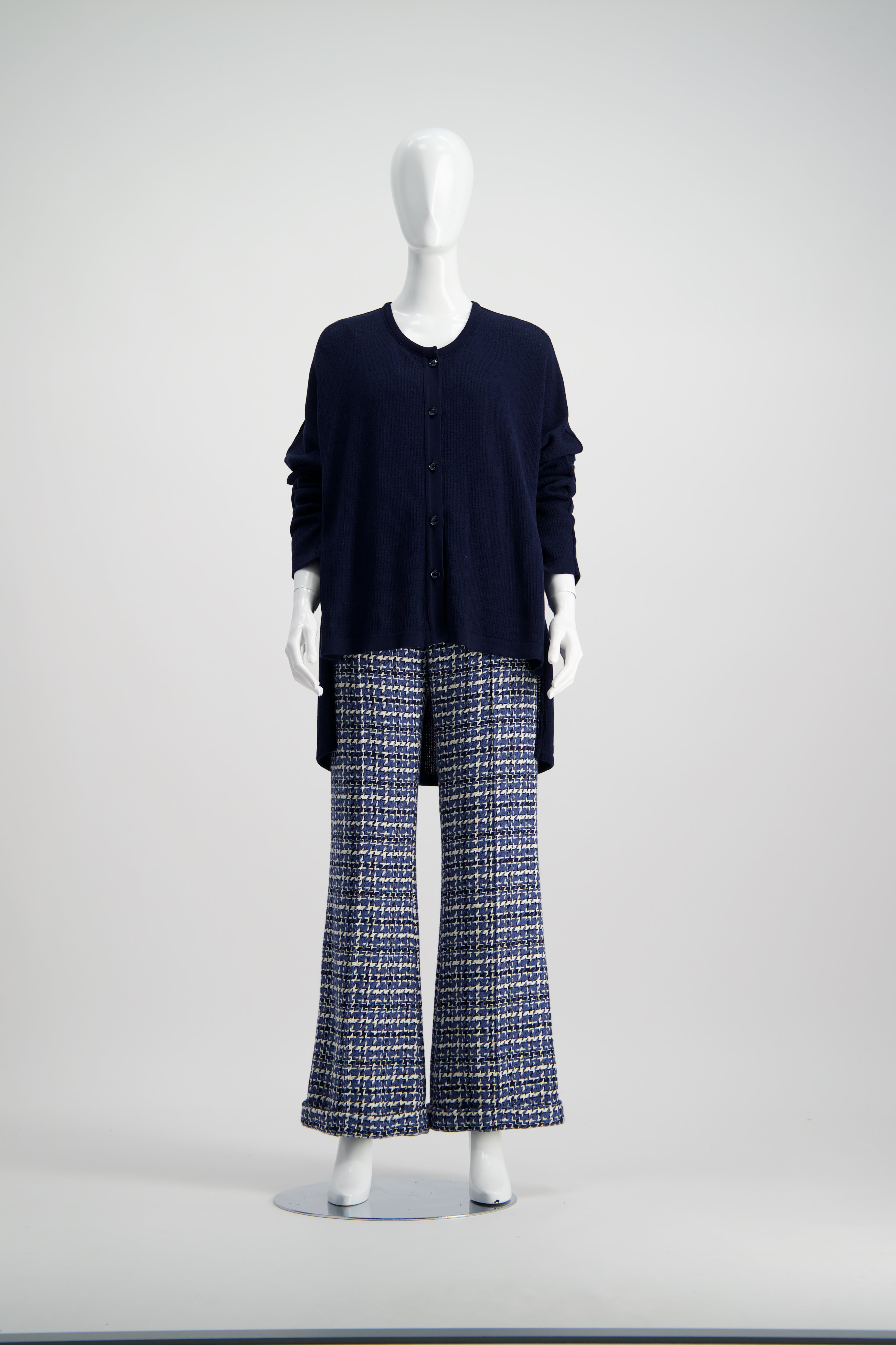 WORLD 4520 Make it Right Trouser Blue Houndstooth