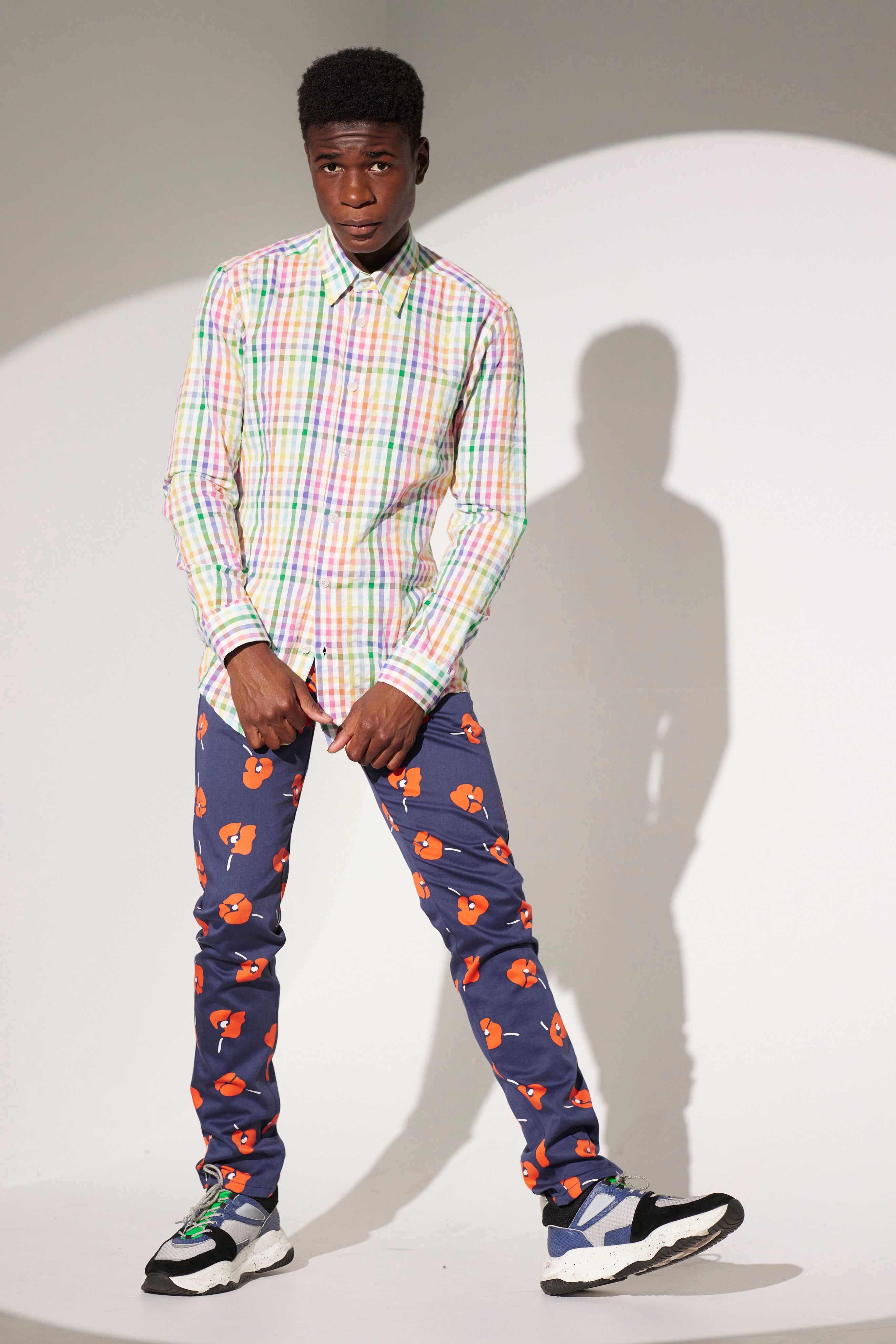 WORLDman 5153 Chopin Shirt Rainbow Check Gingham