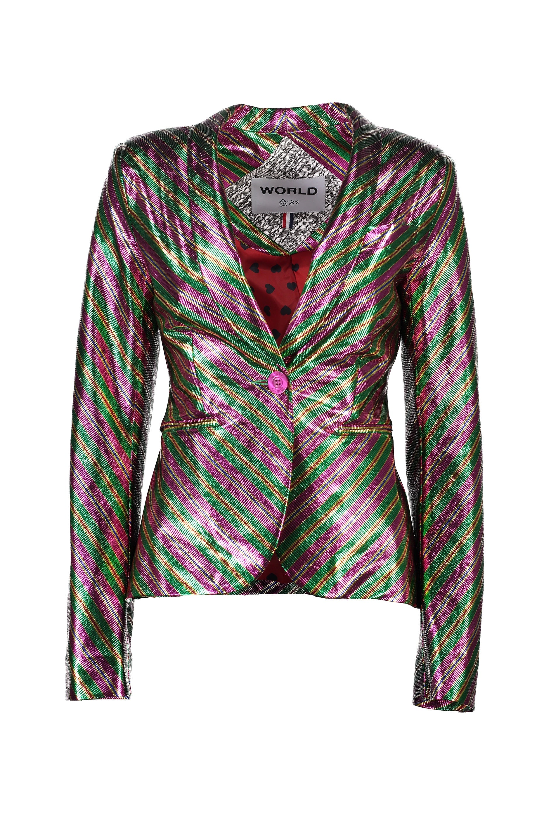 WORLD 4358 Night Fever Blazer Green Foil Stripe