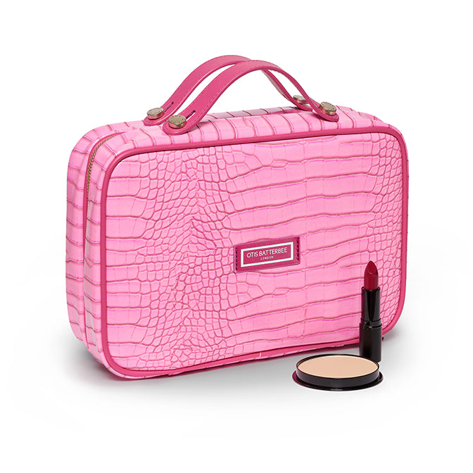 Otis Batterbee - Carry on Toiletries Case Pink Croc